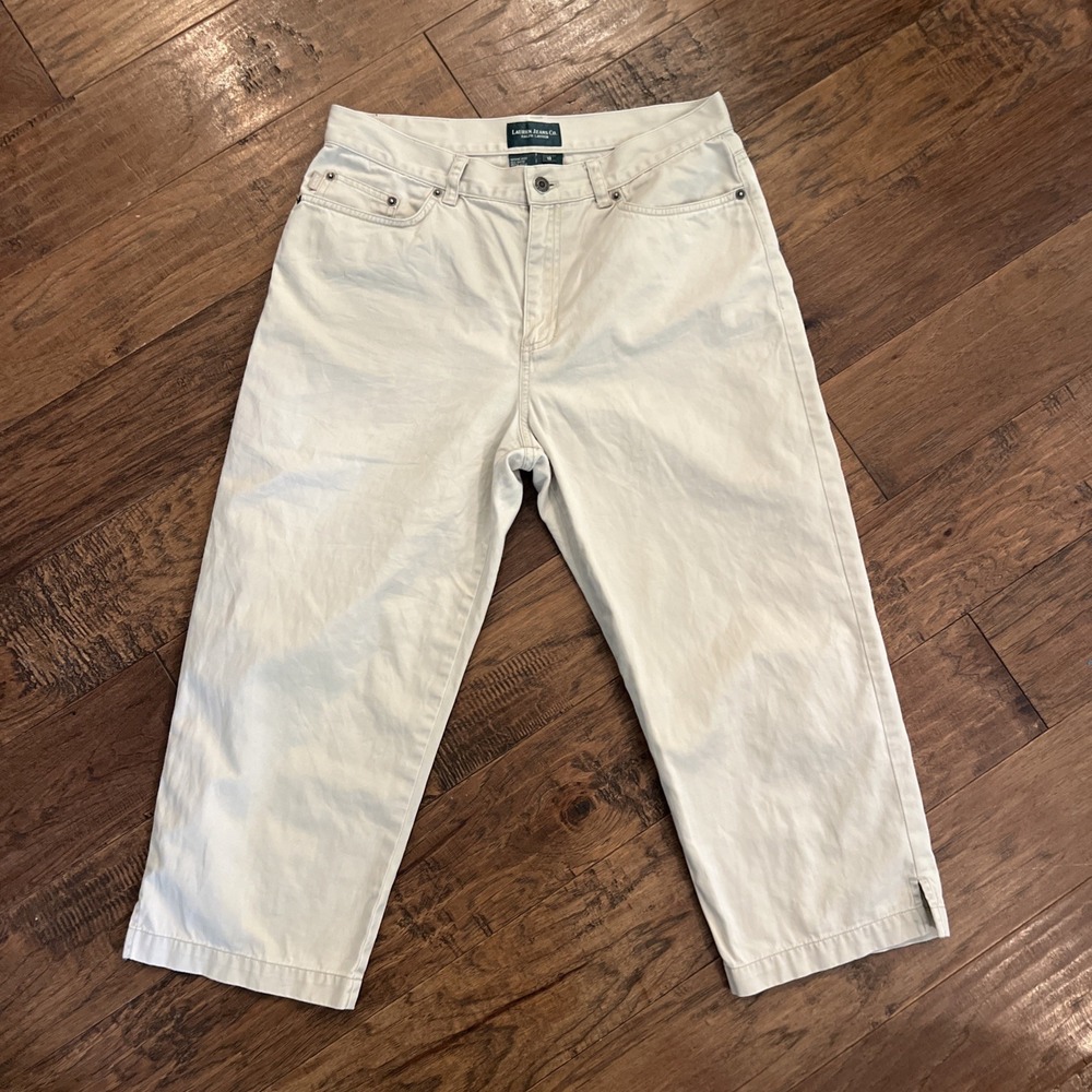 Lauren Jeans CO. Ralph Lauren Sz 10 Khaki Beige Capri Pants Women's  Chino